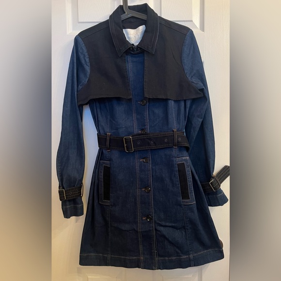 🔴SOLD🔴 GLORIA VANDERBILT X CHRISTIAN SIRIANO DENIM TRENCH JACKET 🧥 - Picture 6 of 9